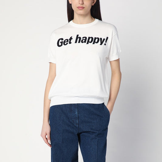 Moschino Get Happy white cotton sweater