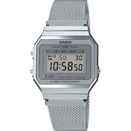 CASIO VINTAGE Mod. ICONIC SLIM DESIGN - SILVER MESH A700WEM-7AEF