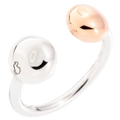 ANELLI DODO MOD. DAC0008PEPIT0009A52, elegant two-tone ring with silver and rose gold elements, designer jewelry