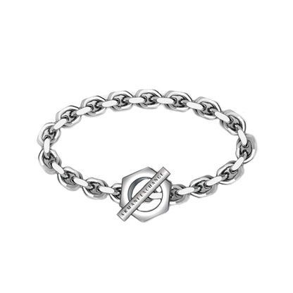 Alt Tag: A|X ARMANI EXCHANGE JEWELS Mod. CLASSIC men's bracelet in stainless steel with official box.
