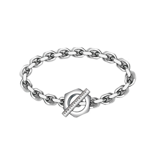 Alt Tag: A|X ARMANI EXCHANGE JEWELS Mod. CLASSIC men's bracelet in stainless steel with official box.