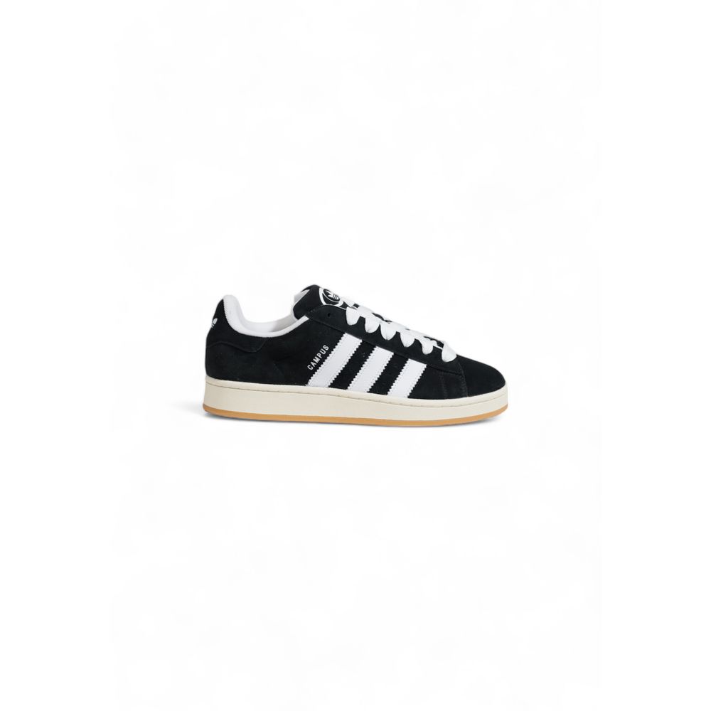 Adidas Black Suede Leather Sneaker CAMPUS HQ8708 with three stripes design for stylish casual wear