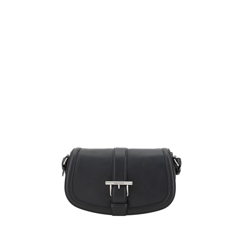 Alexander McQueen Black Calf Leather Bos Taurus Shoulder Bag Alexander McQueen