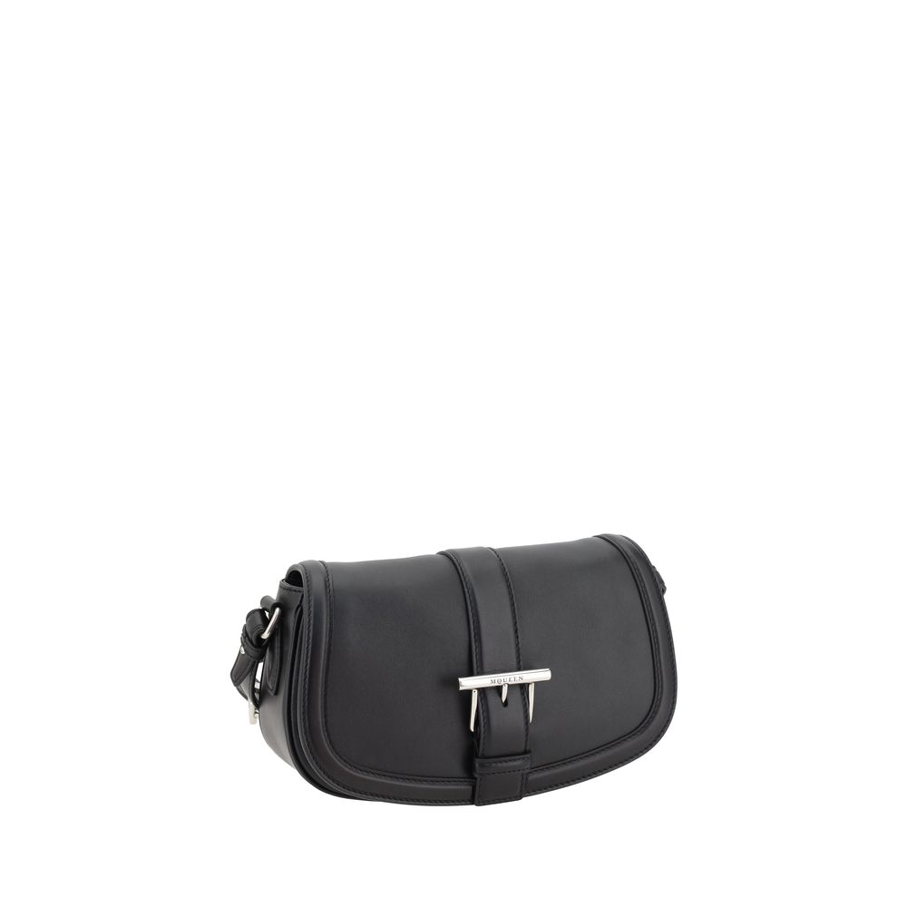 Alexander McQueen Black Calf Leather Bos Taurus Shoulder Bag Alexander McQueen