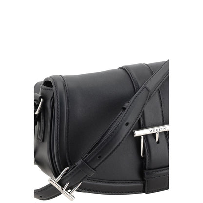 Alexander McQueen Black Calf Leather Bos Taurus Shoulder Bag Alexander McQueen