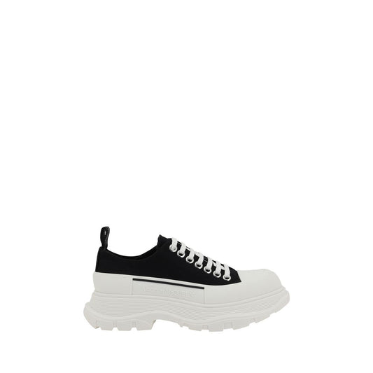 Alexander McQueen Black Rubber Chunky Sneakers with reinforced round toe and contrasting platform sole