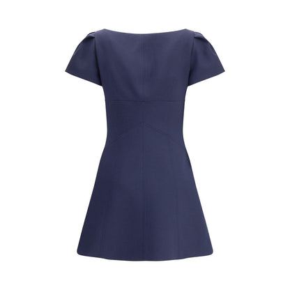 Alexander McQueen Blue Wool Casual Dress Alexander McQueen