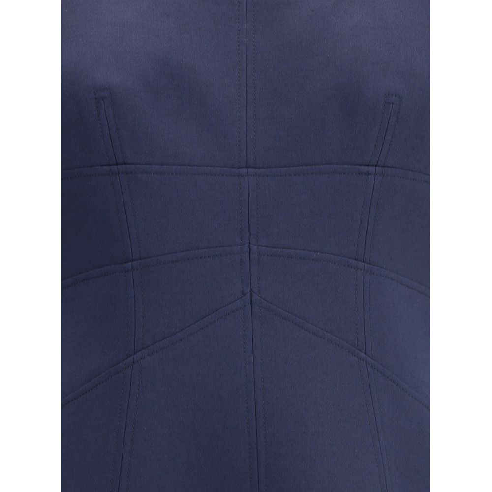 Alexander McQueen Blue Wool Casual Dress Alexander McQueen