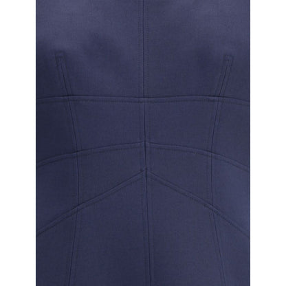 Alexander McQueen Blue Wool Casual Dress Alexander McQueen