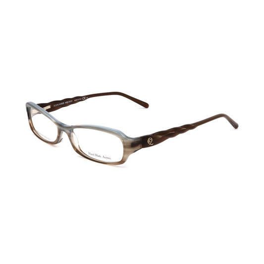Alt Tag: Alexander McQueen Brown Acetate Frames with 52/15/135mm dimensions for women.