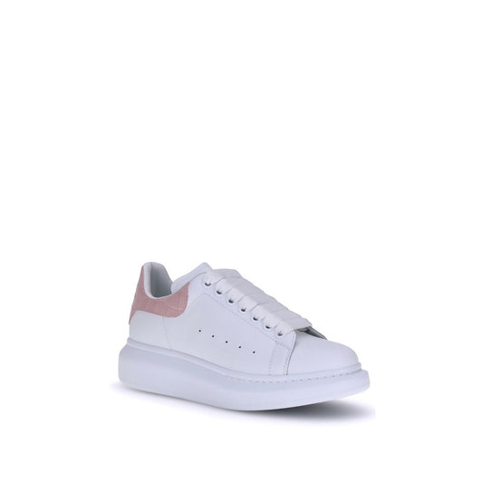 Alexander McQueen Leather Sneakers with lace-up closure, round toe, and logoed details.