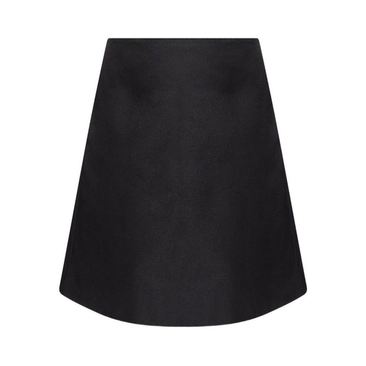 Alexander McQueen Skirts Black - black satin finish A-line silk skirt.