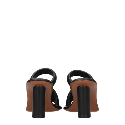 Ambush Black Leather Stiletto Heel Sandals