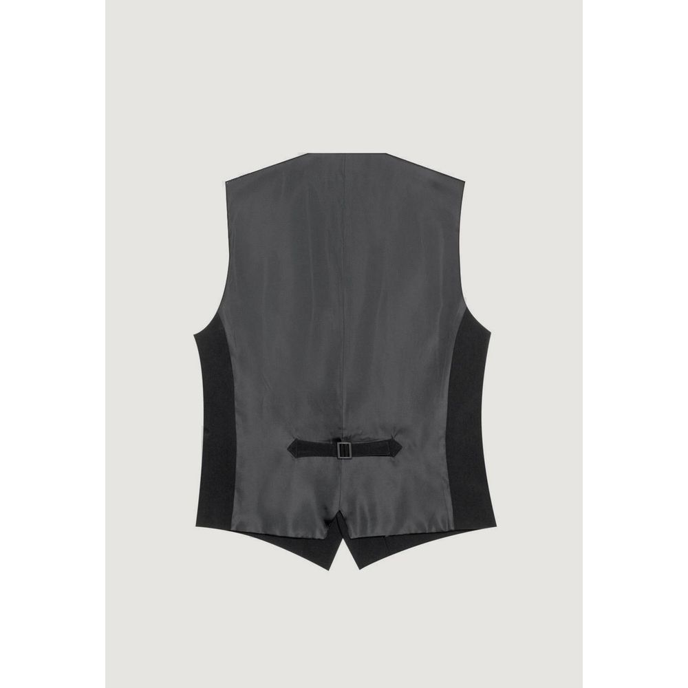 Antony Morato Black Polyester Waistcoat