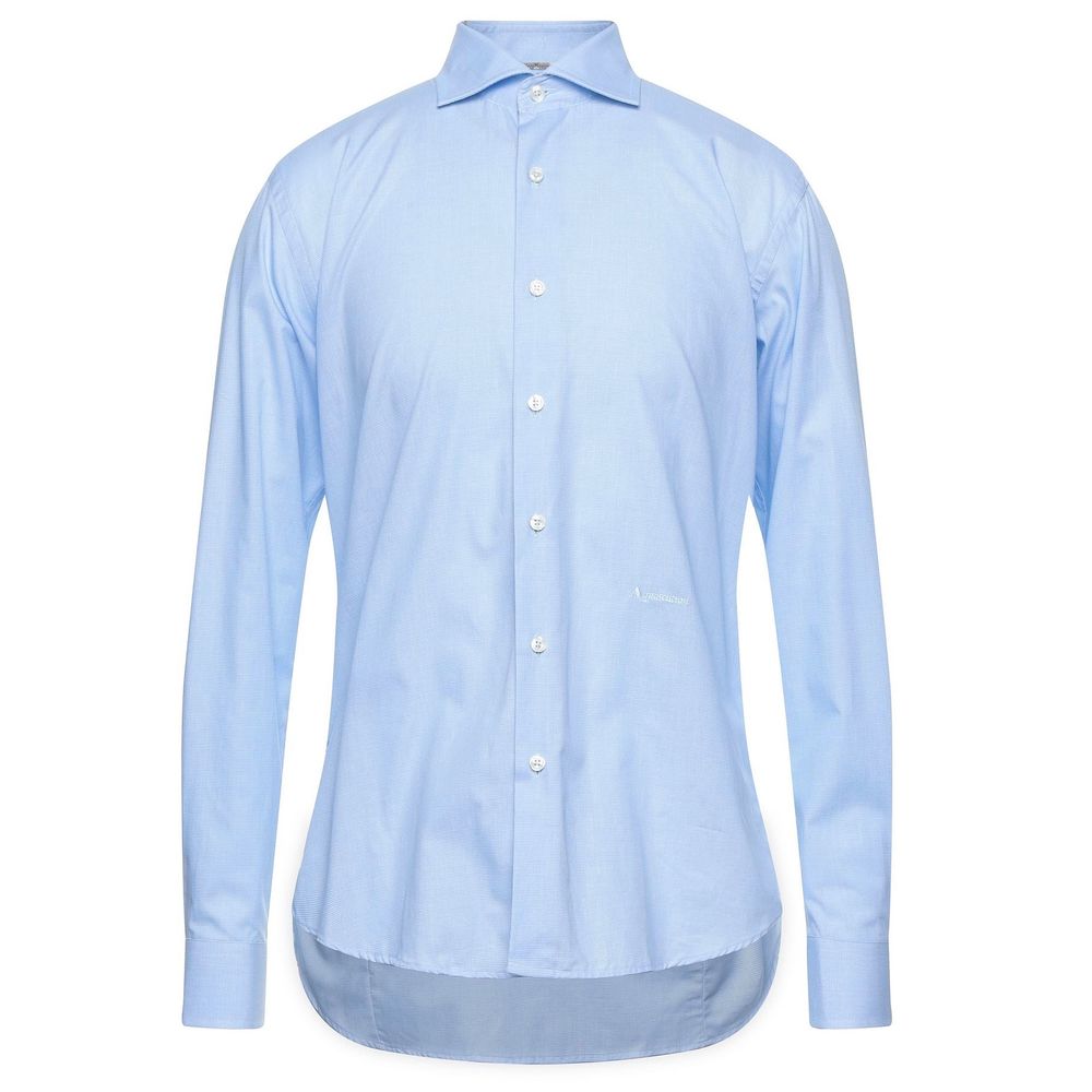 Aquascutum Light Blue Cotton Men Shirt