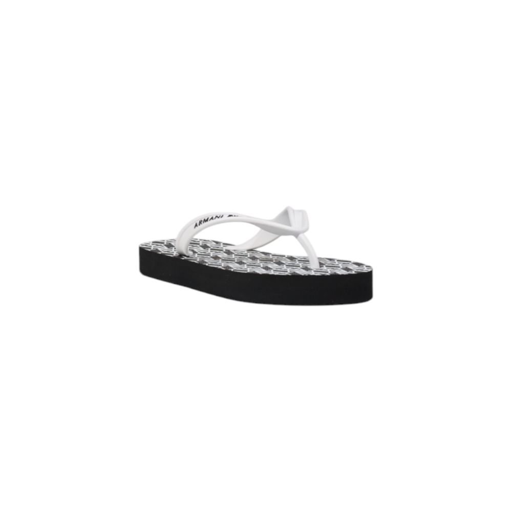 Armani Exchange Black And White Rubber Flip-Flop Sandals Armani Exchange