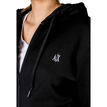 Armani Exchange Black Cotton Hoodie Armani Exchange