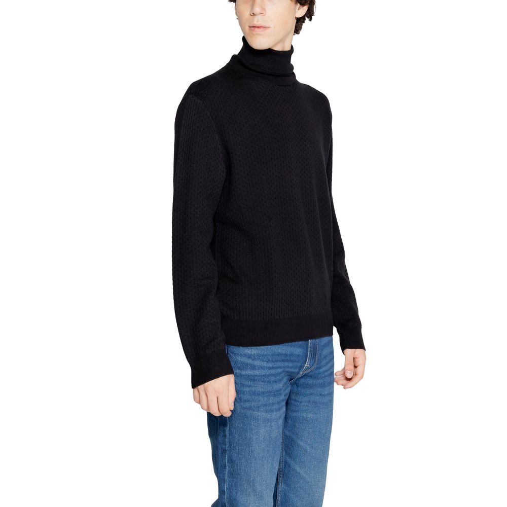 Armani Exchange Black Cotton Turtleneck Armani Exchange