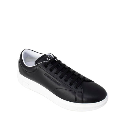 Armani Exchange Black Leather Low Top Sneakers Armani Exchange