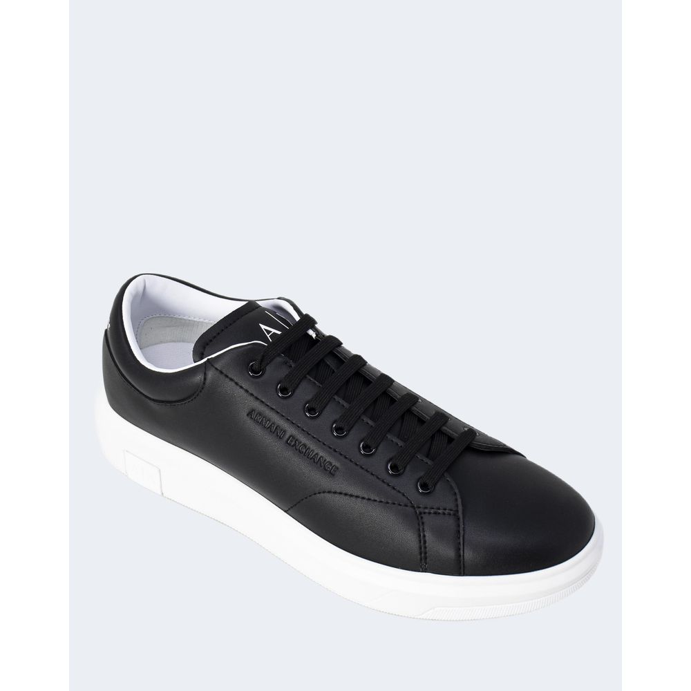 Armani Exchange Black Leather Low Top Sneakers Armani Exchange