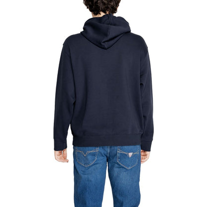 Armani Exchange Blue Cotton Hoodie Armani Exchange