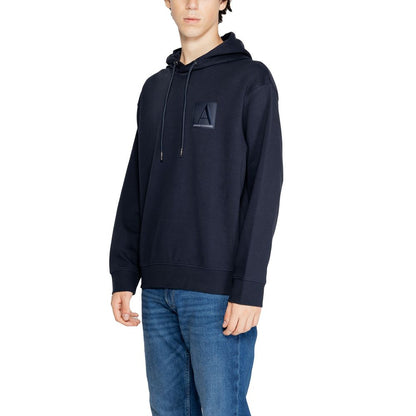 Armani Exchange Blue Cotton Hoodie Armani Exchange