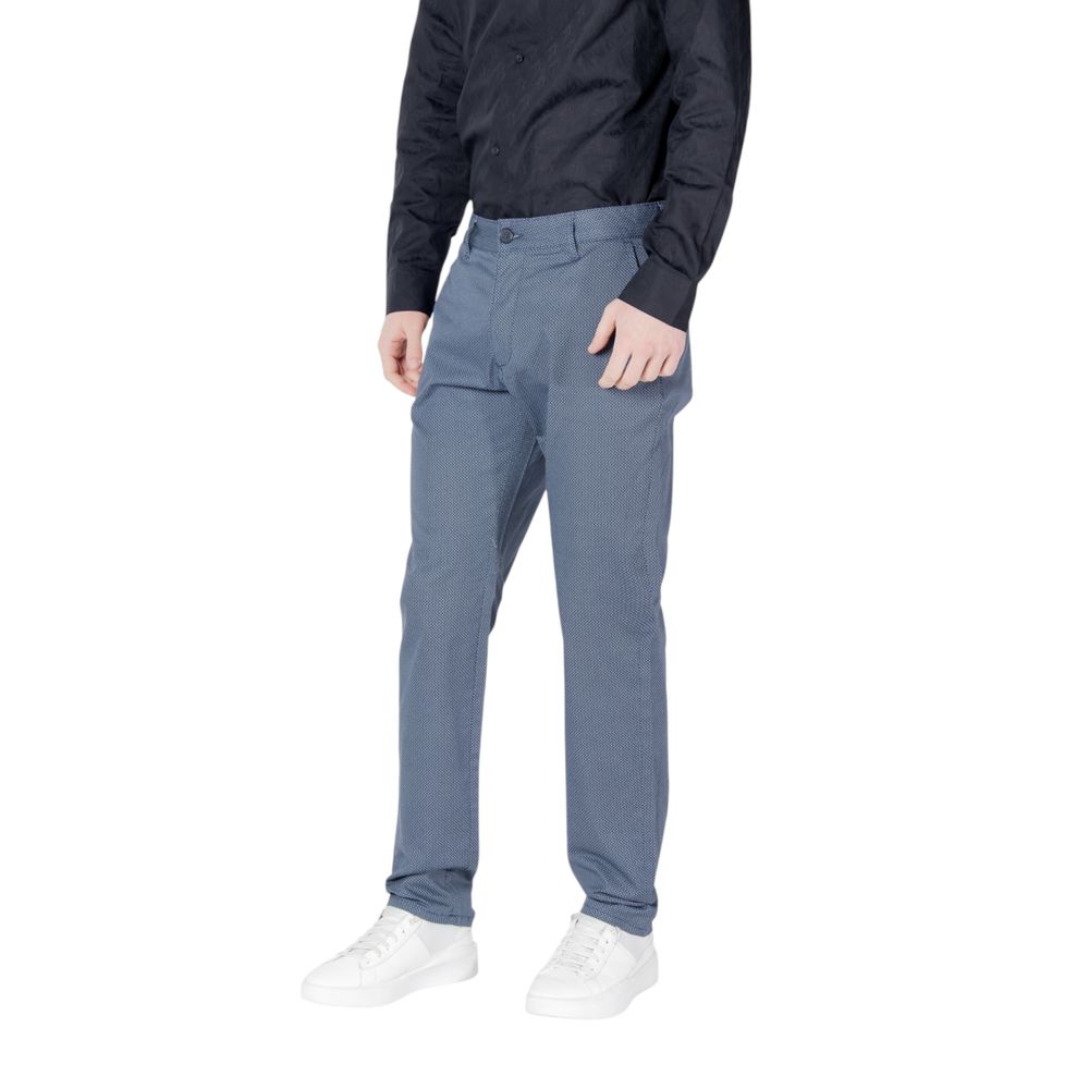 Armani Exchange Blue Cotton Skinny Pants Armani Exchange