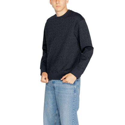 Armani Exchange Blue Cotton Sweatshirt Armani Exchange