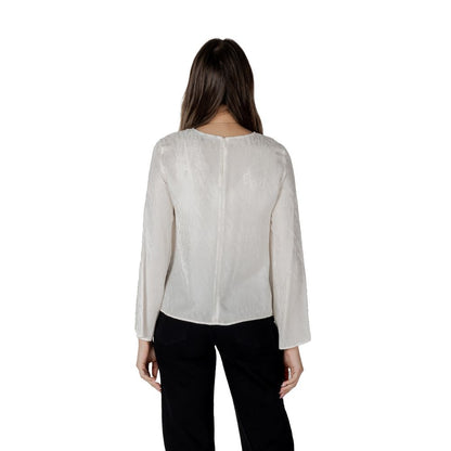 Armani Exchange Cream Viscose Blouse Armani Exchange