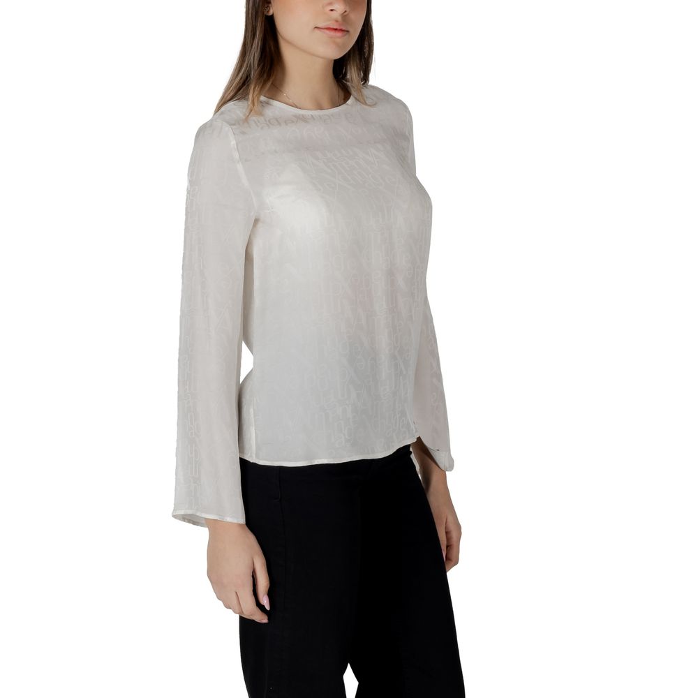 Armani Exchange Cream Viscose Blouse Armani Exchange