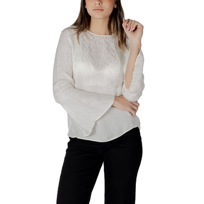 Armani Exchange Cream Viscose Blouse Armani Exchange