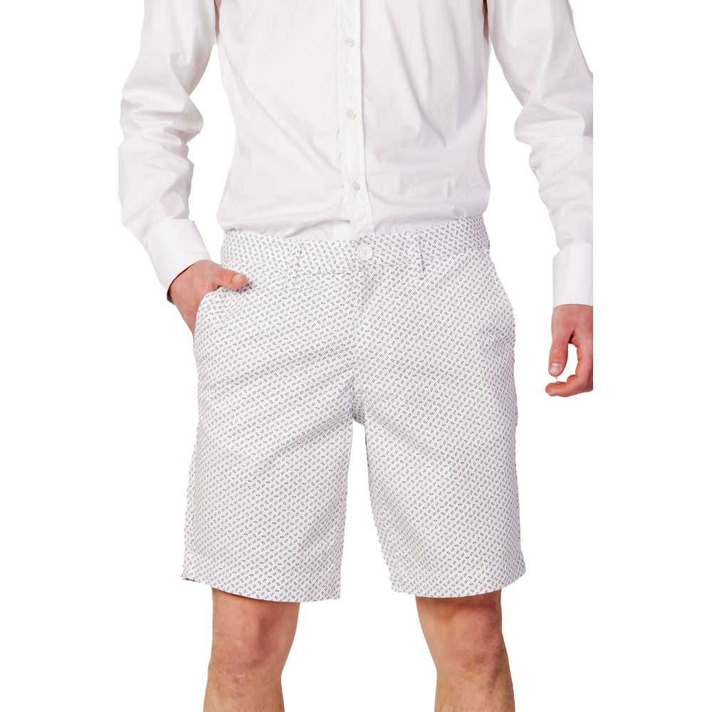 Armani Exchange White Cotton Bermuda Shorts Armani Exchange