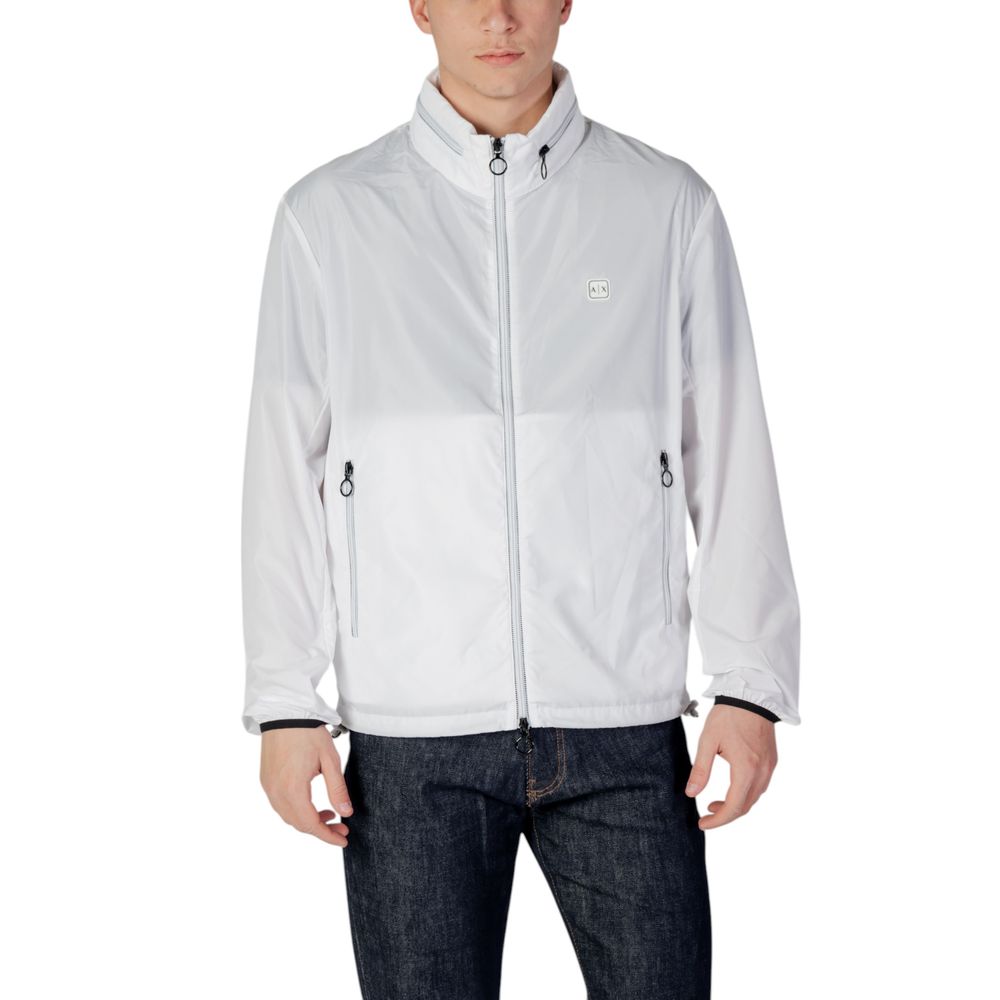 Armani Exchange White Polyester Shell Jacket Armani Exchange
