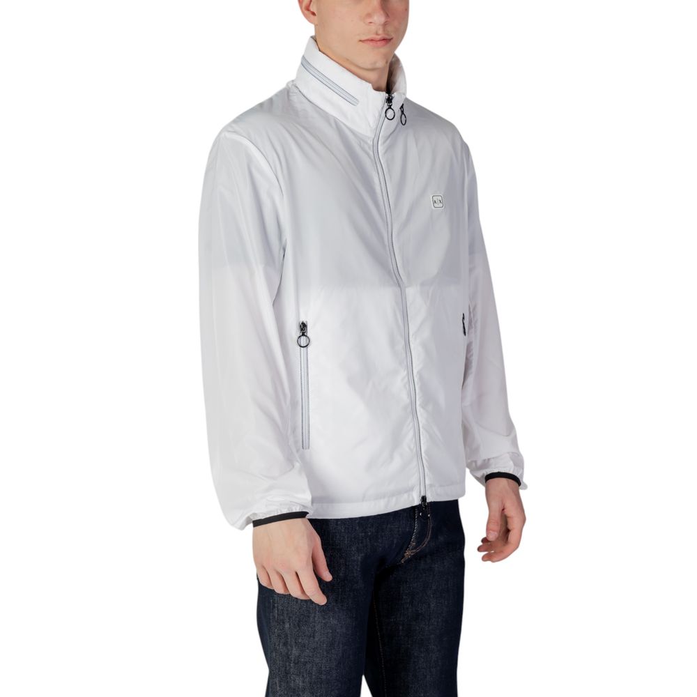 Armani Exchange White Polyester Shell Jacket Armani Exchange