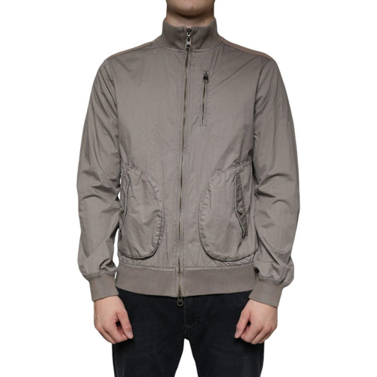 Armani Jeans Brown Cotton Full Zip Bomber Logo Jacket JKT4078-48