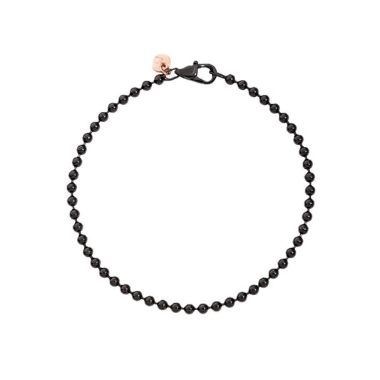 BRACCIALI DODO MOD. DBB7008EVERYPVDMXM elegant black bead bracelet with a unique clasp design