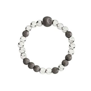 BRACCIALI DODO MOD. DBC5006PEPIT0AGTIM silver and black bracelet with round beads design.