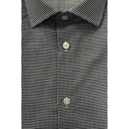 Baldinini Trend Blue Cotton Men Shirt with French collar and buttoned cuffs