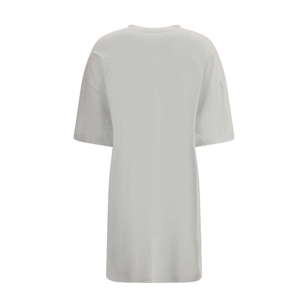 Back view of Balenciaga White Cotton Casual Dress featuring short sleeves and crew neck.