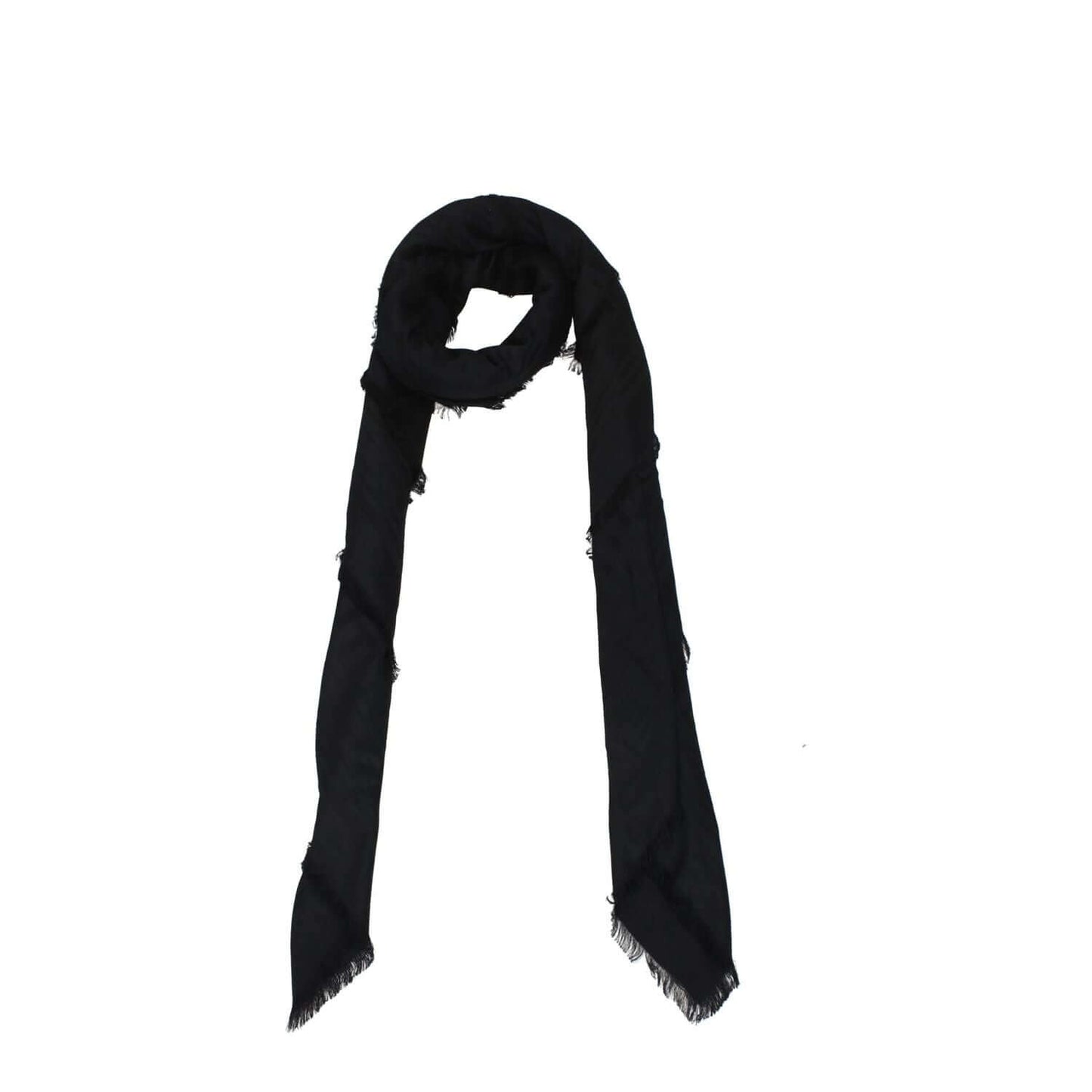Balmain Black Viscose Foulard