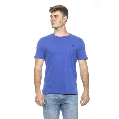 Billionaire Italian Couture Light Blue Cotton T-Shirt Billionaire Italian Couture