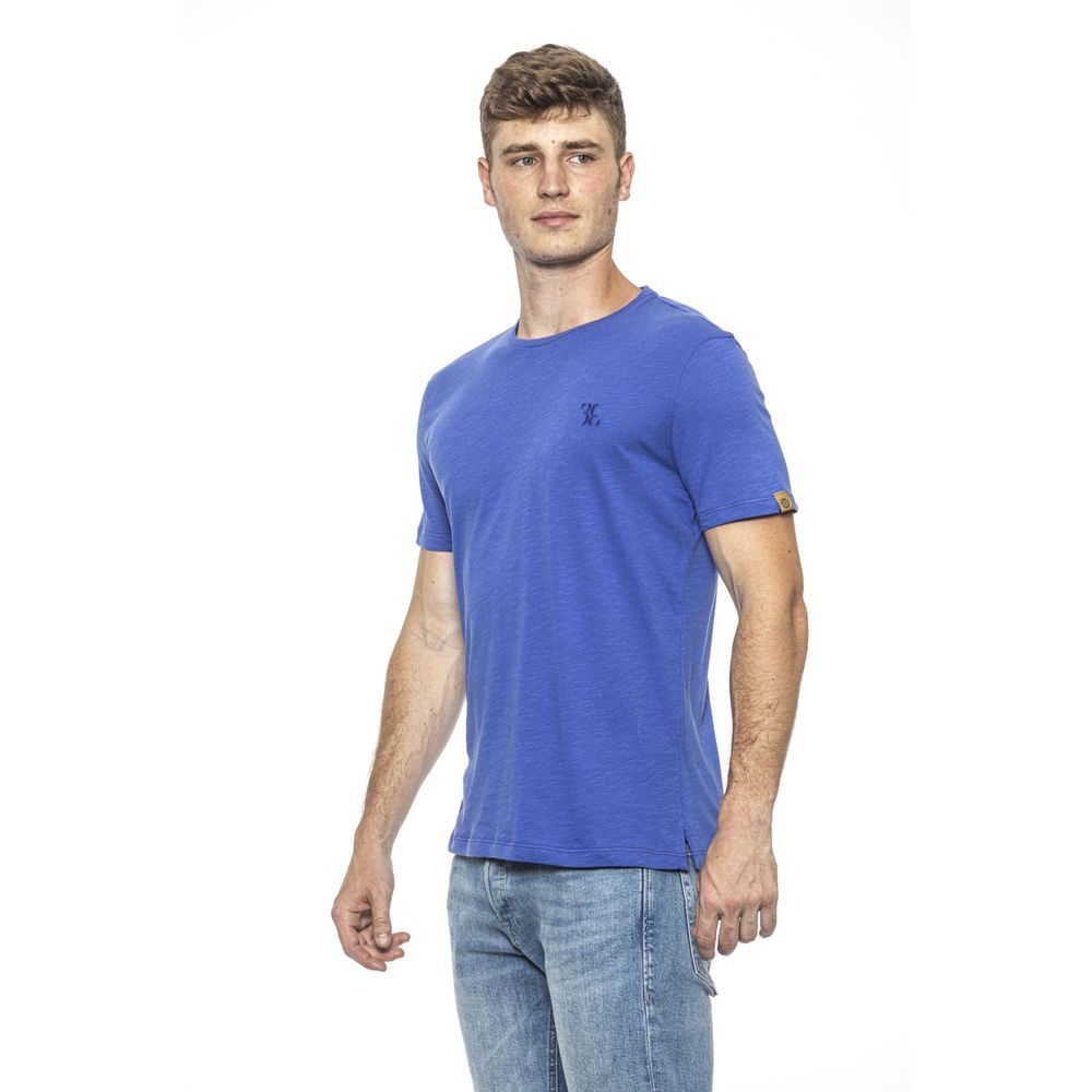 Billionaire Italian Couture Light Blue Cotton T-Shirt Billionaire Italian Couture