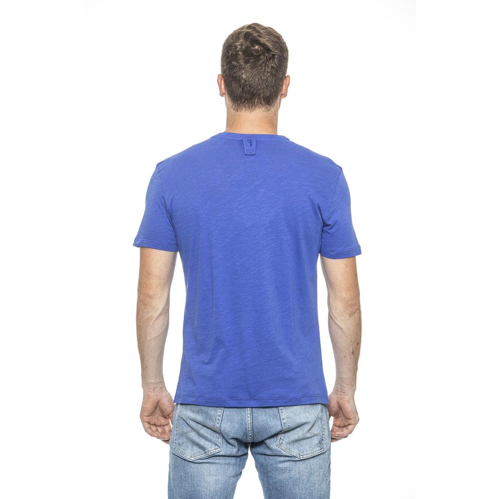 Billionaire Italian Couture Light Blue Cotton T-Shirt Billionaire Italian Couture