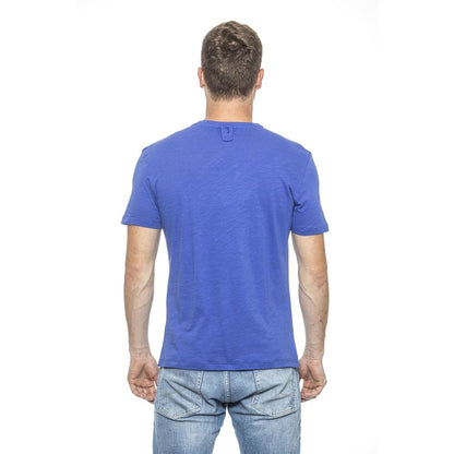 Billionaire Italian Couture Light Blue Cotton T-Shirt Billionaire Italian Couture