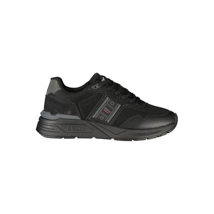 Blauer Black Polyester Mens Sneaker with sleek design and bold logo, ideal for modern style and performance.