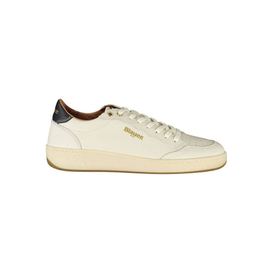 Blauer White Leather Women Sneaker with black accents and removable footbed for comfort