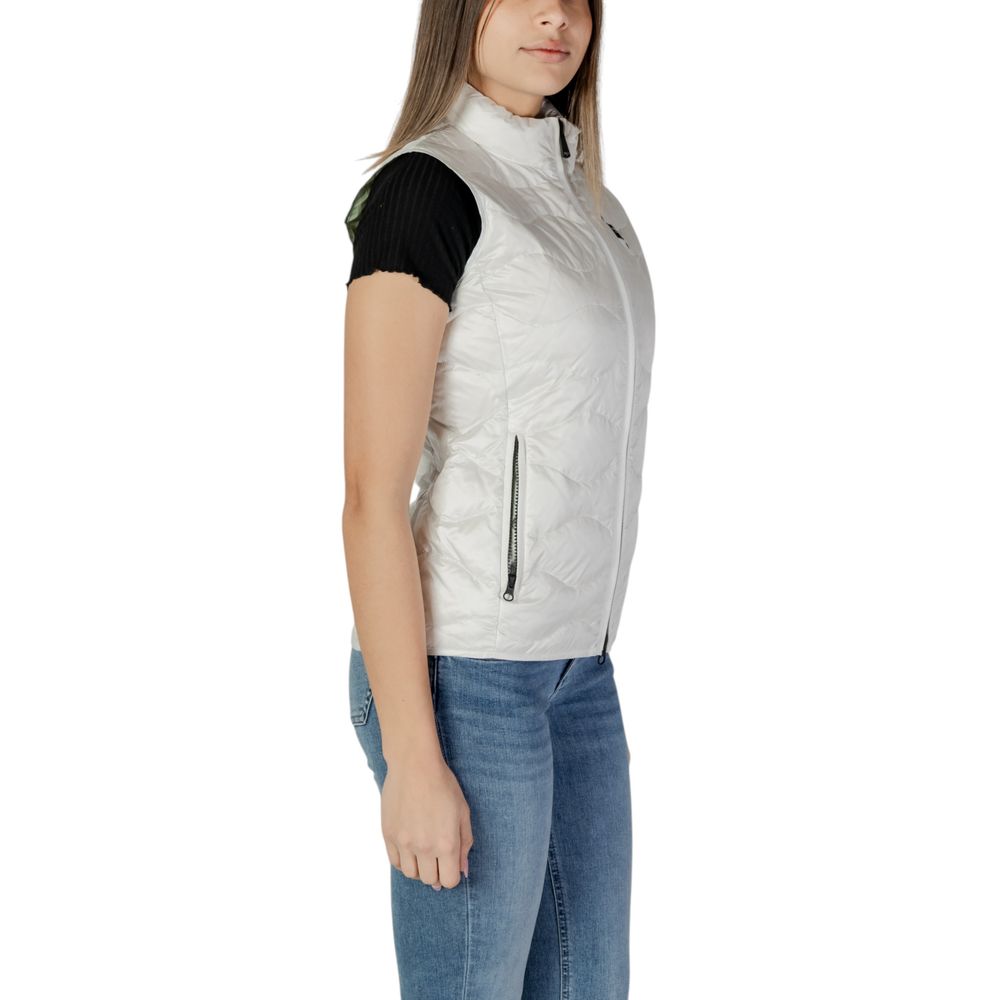 Blauer White Polyamide Sleveless Jacket Blauer