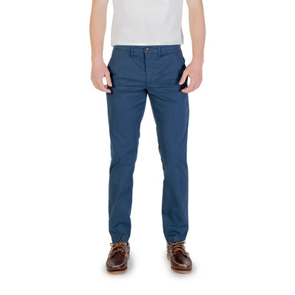 Borghese Blue Cotton Skinny Pants Borghese