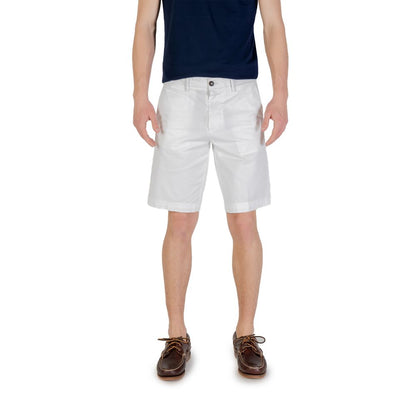 Borghese White Cotton Bermuda Shorts Borghese