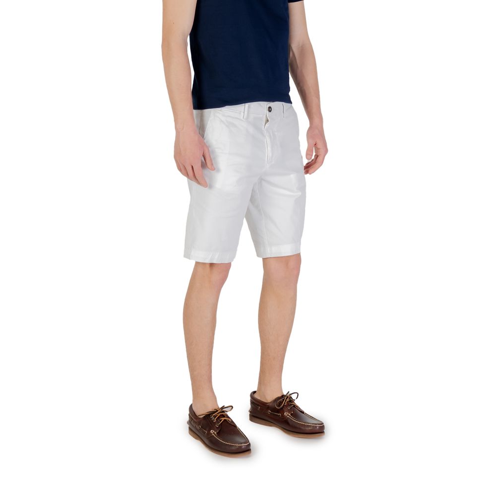 Borghese White Cotton Bermuda Shorts Borghese